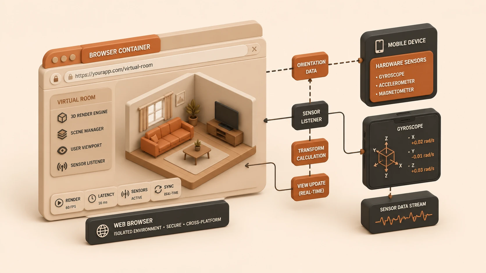 Spatial Web and the Metaverse Stack: Interfacing WebXR with Device Sensors