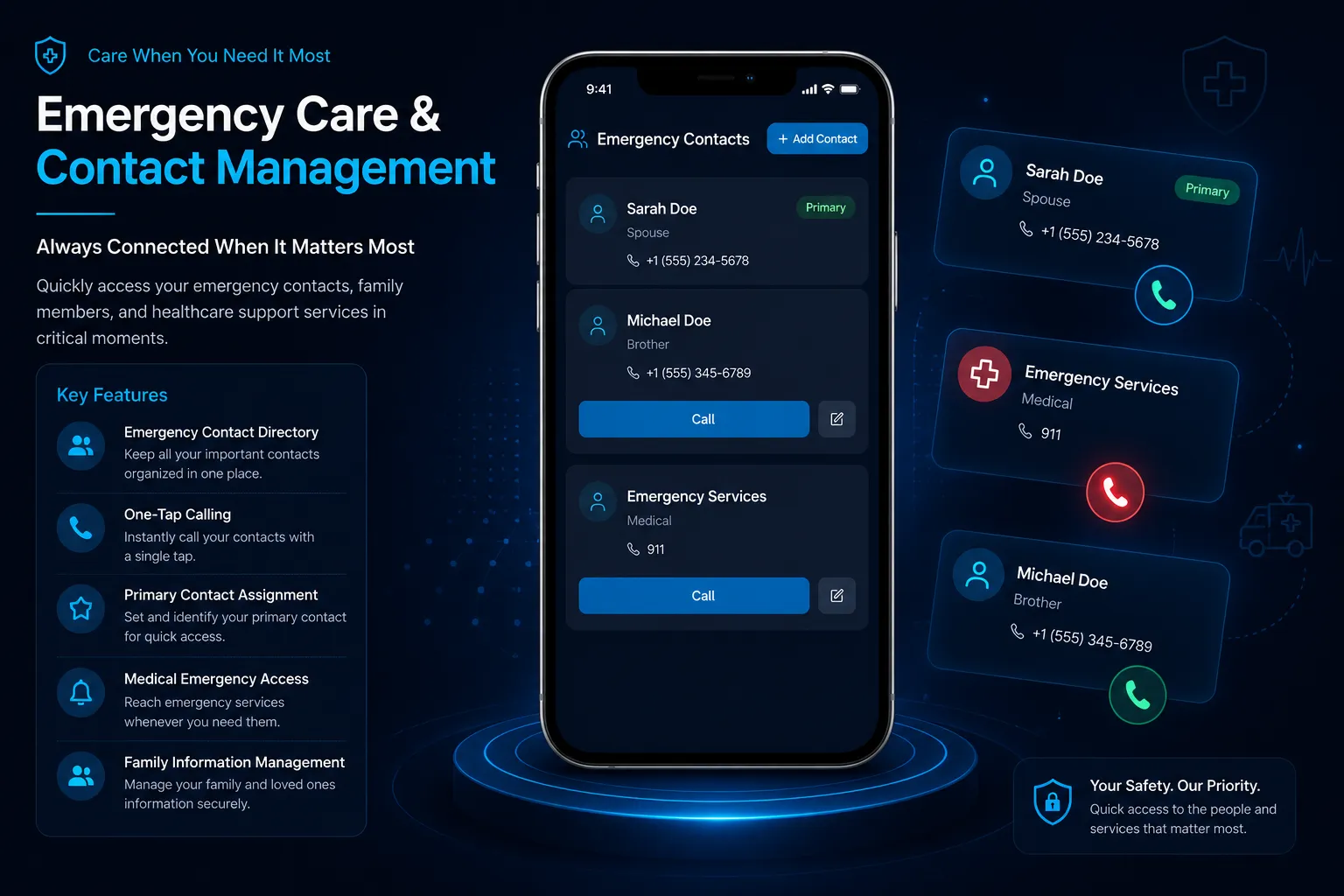 Emergency care and contacts